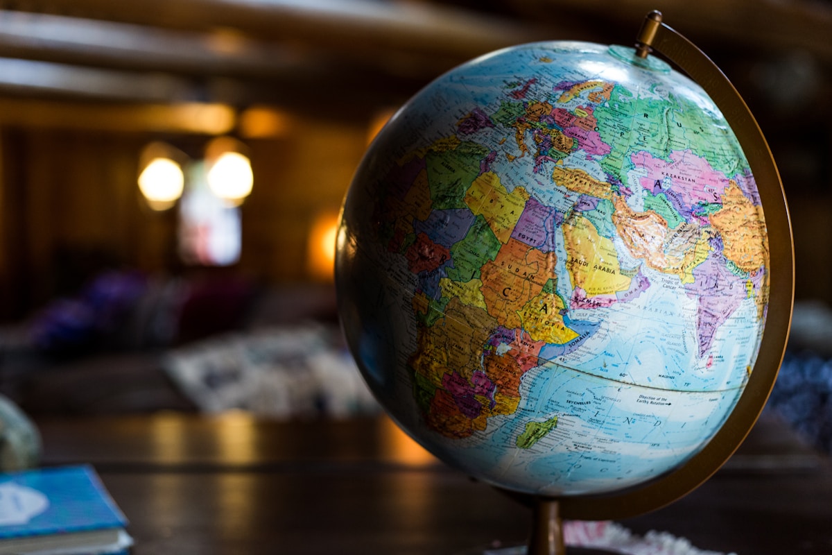 Globe and world map